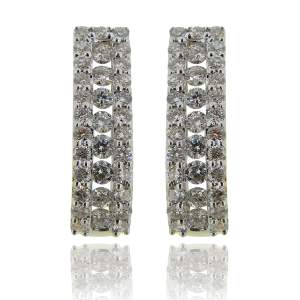 Designer Earrings with Certified Diamonds in 18k White Gold - ER0095P